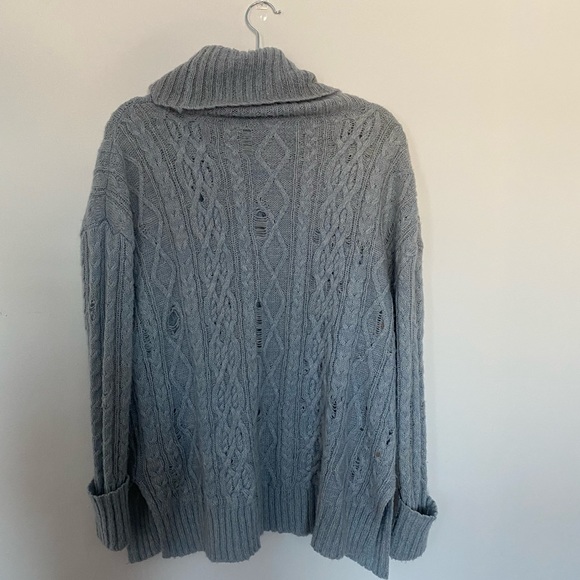 Free People Distressed Complex Cable Turtleneck Size XS - Picture 4 of 5